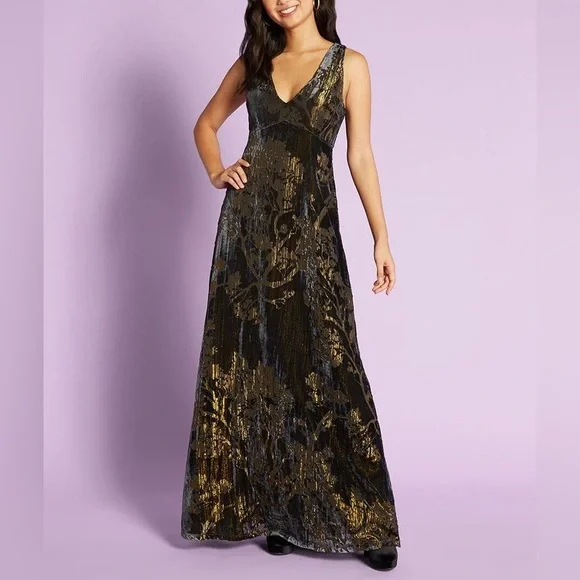chinese dress ladies Johanna Stylish V Neck Slit Leaf Sequin Long Prom Dresses, Turquoise
